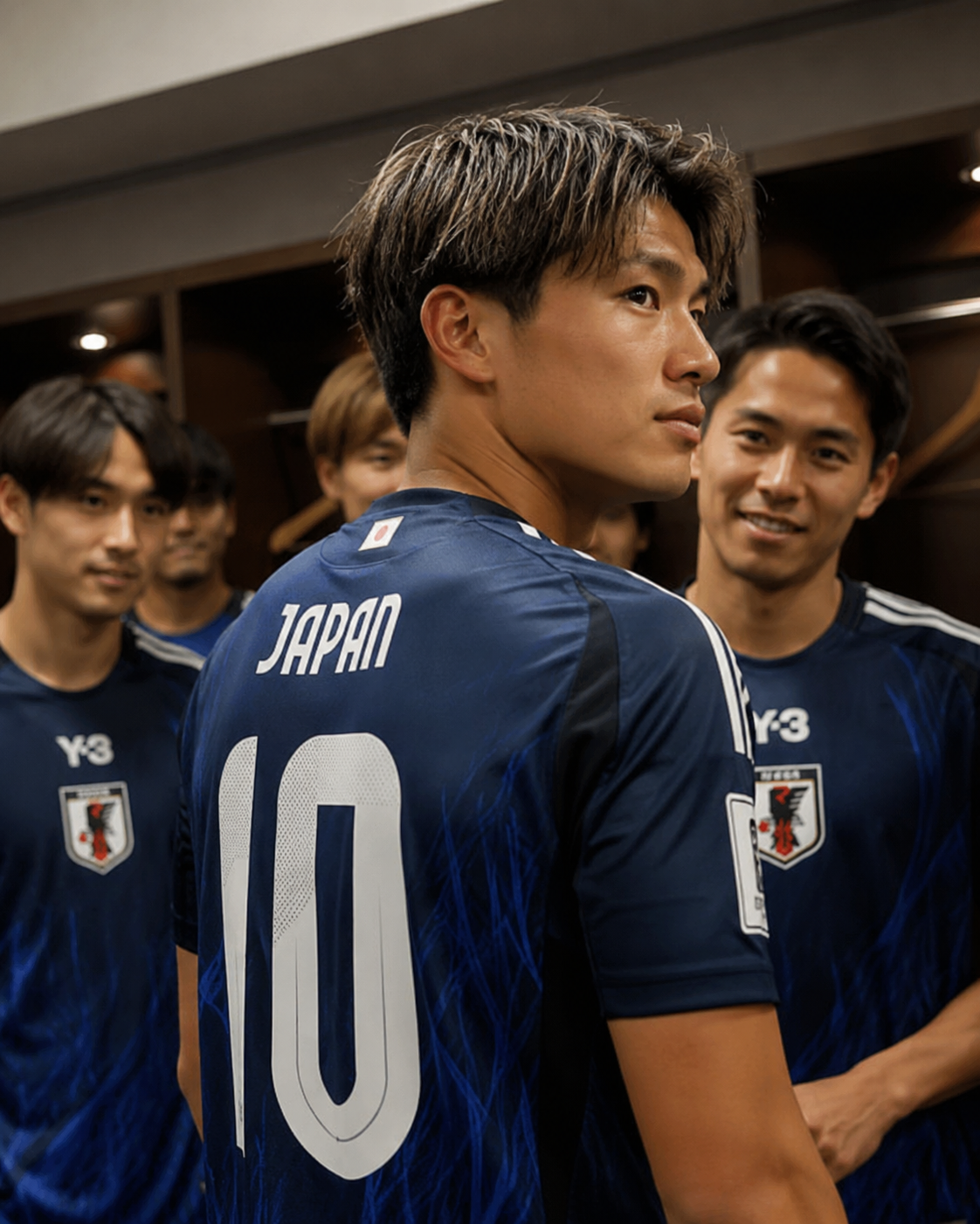 日本代表ユニフォームを着た選手たち